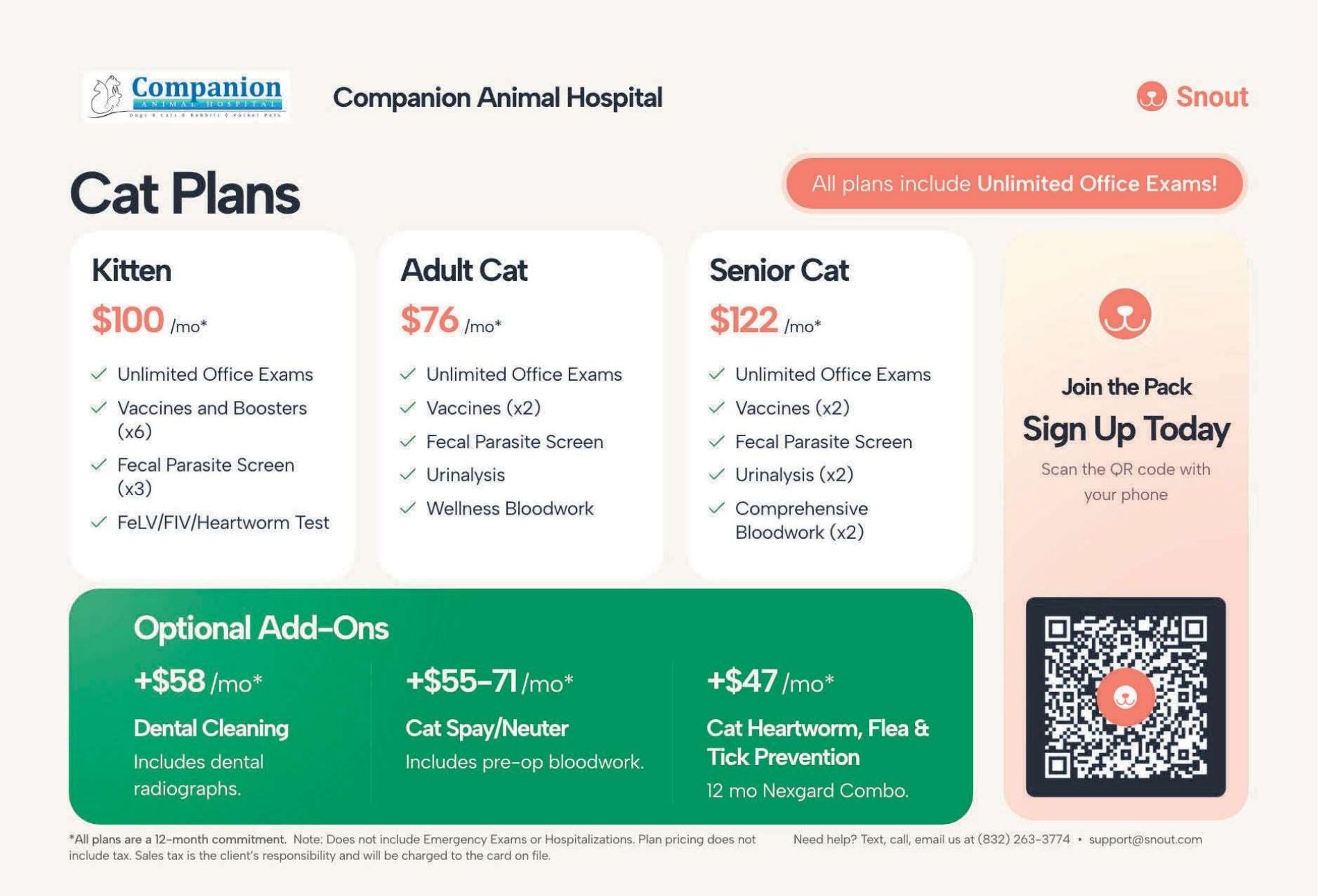Companion Animal Hospital Cat Plans Image